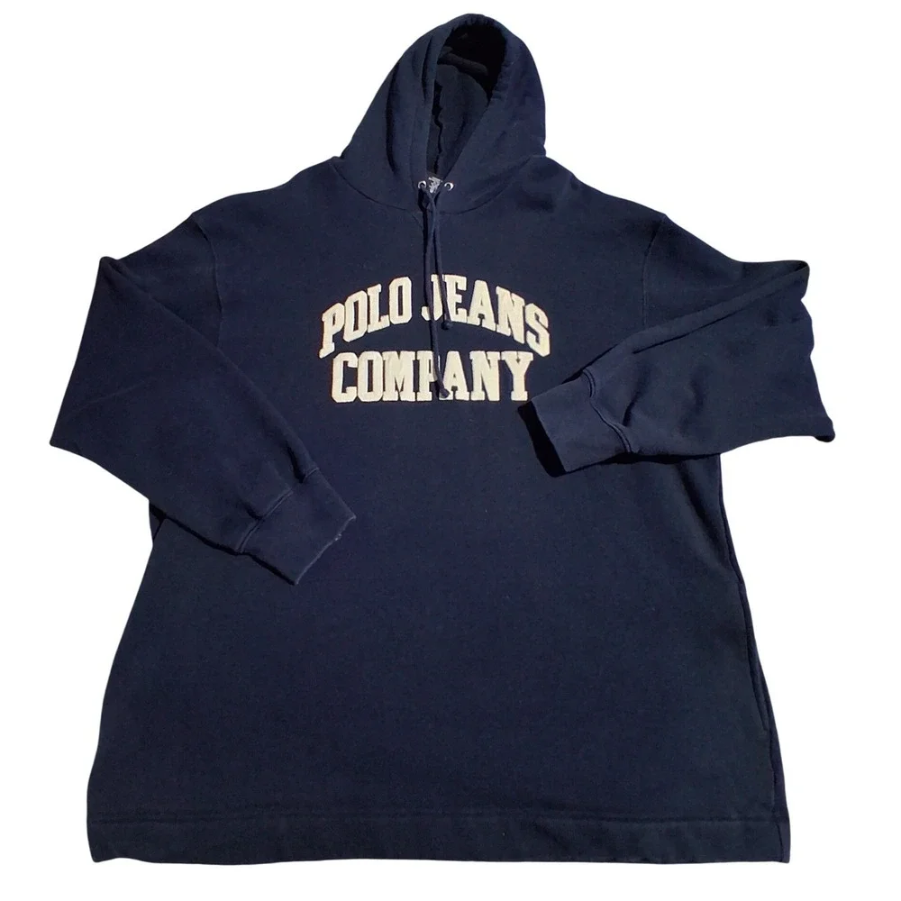 Vintage Y2k Polo Jeans Ralph Lauren Grungecore Preppy Varsity‎ Hoodie Sweatshirt